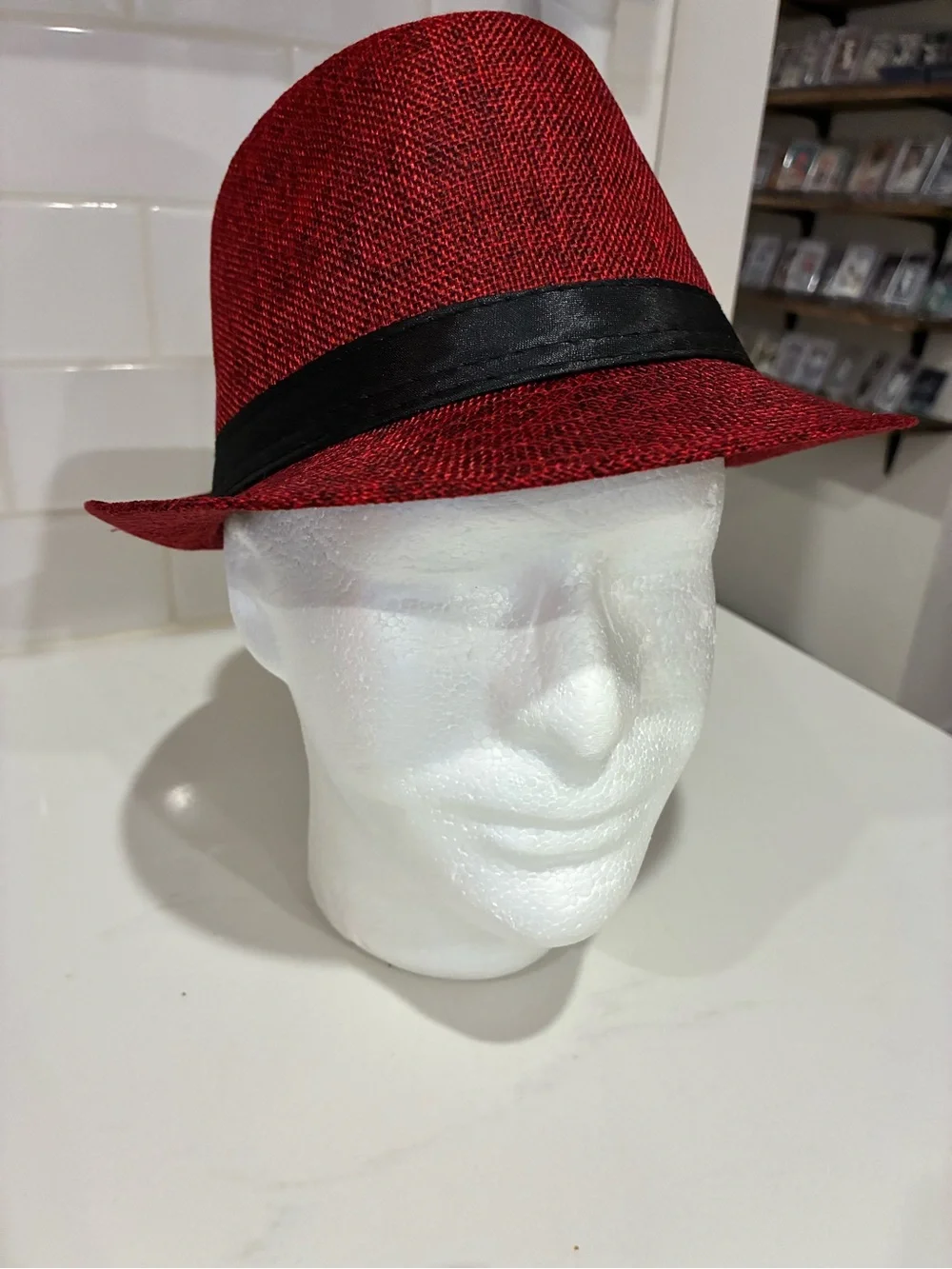 Red Fedora Hat with Black Band - Classic Men's Hat